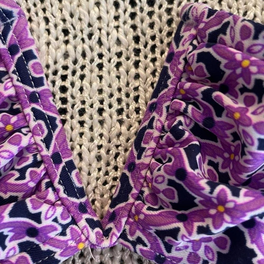 2-piece Purple Patterned Matching Bikini Set - Picture 6 of 7